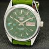 REFURBISHED SEIKO 5 AUTOMATIC MENS WATCH JAPAN MADE GREEN DIAL CUSTOM A440087-2 QV90-a440087