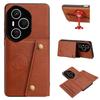 Vintage Leather Card Holder Phone Case for HONOR 400 Pro Card Pockets Dual Snap Buttons Flip Wallet Shell