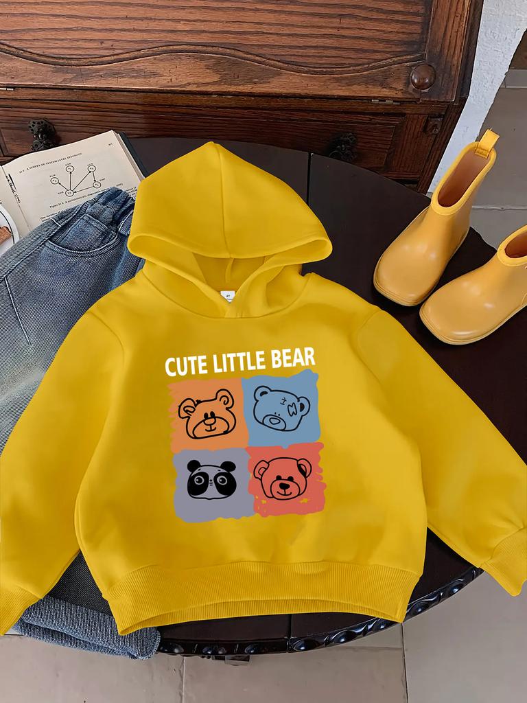 This adorable bear-patterned hoodie is a fun and trendy autumn/winter casual sporty sweatshirt, perfect for everyday wear.