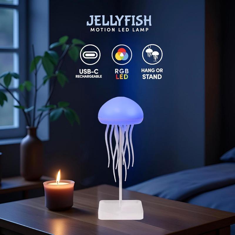 Jellyfish Sports LED Light USB-C Rechargeable Dual Installation Design, Suitable for Hanging and Standing, Beautiful and Warm