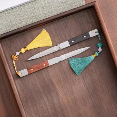 Zen-Teemesser, handgefertigte Teenadel, Ebenholz, stahl mit Damastmuster, Pu-Erh-Teemesser, Teezubehör