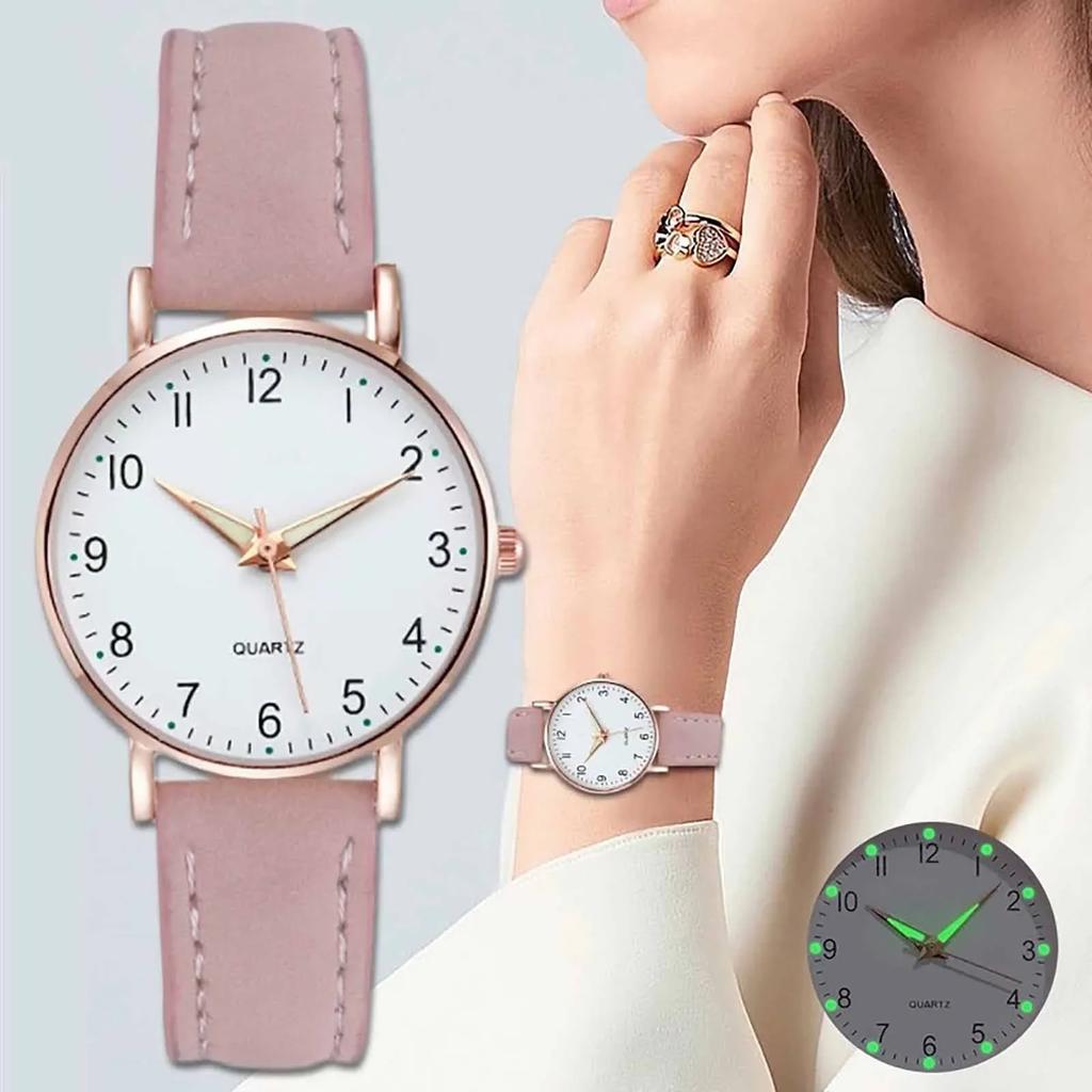 Reloj Mujer Fashion Watch for Women Leather Belt Watches Ladies Luxury Analog Quartz Luminous Wristwatch Clock Relogio Feminino