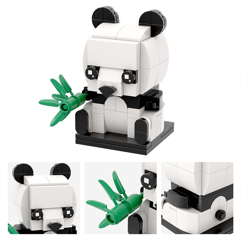 MOOXI Animal Series MOC Brick Panda Tiger Cat BrickHeaded Ser Model Adultes Building Block Kids Education Toys For Children Gift