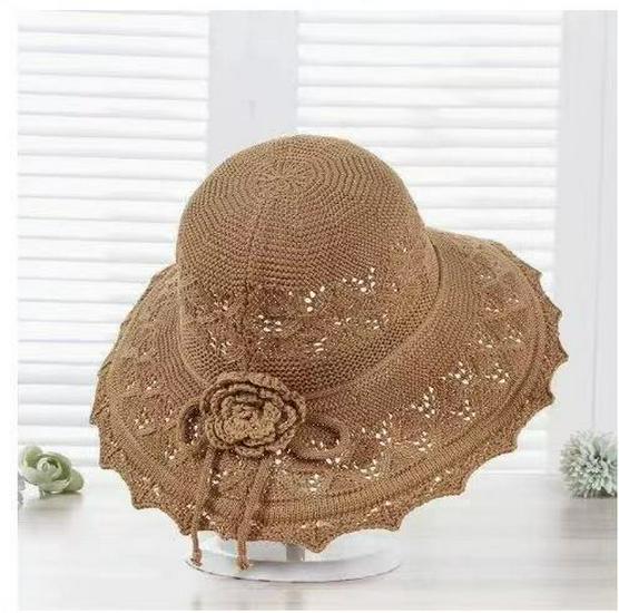 

Складная женская шляпа от солнца в корейском стиле - Летняя защита от солнца, Широкие поля для женщин среднего и пожилого возраста Adjustable