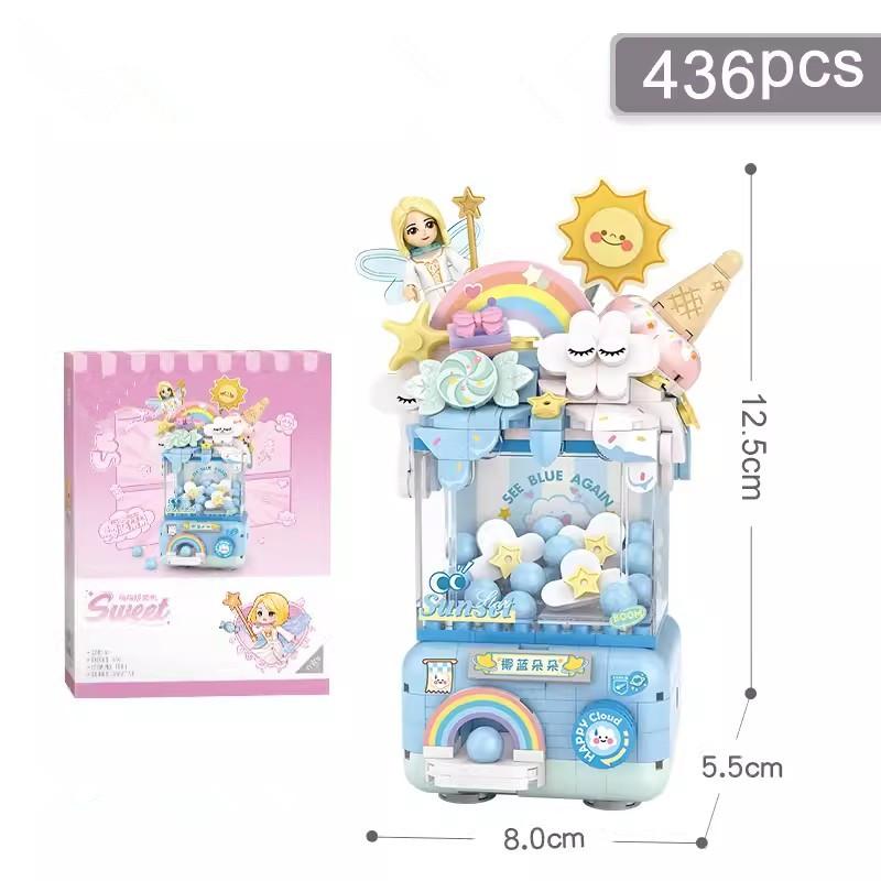 Small Blocks Panda Series Street View Food Truck Fruit/Icecream Shop Learning Build Toys Toy For Kidss For Kids Adult