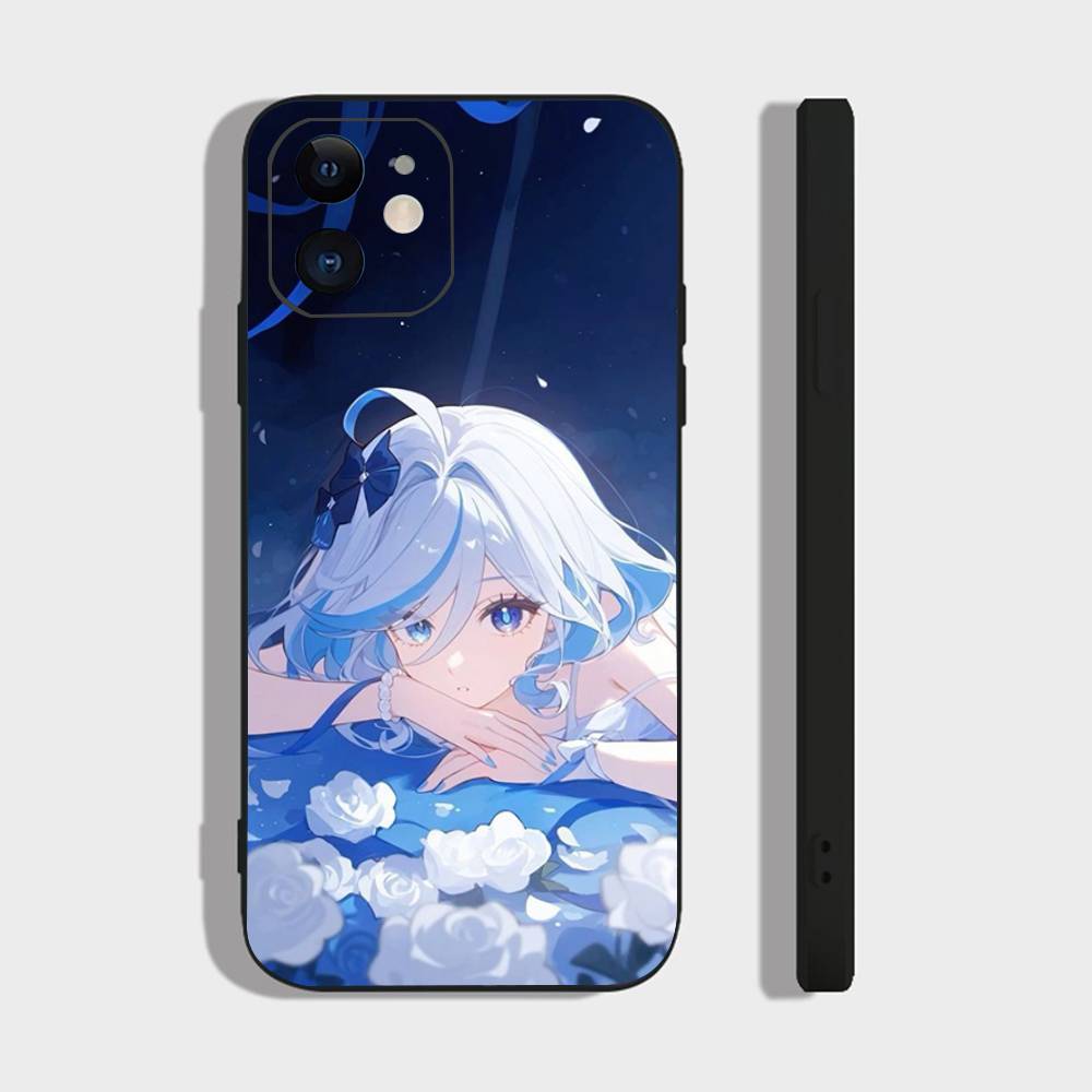 Furina Animation Game G-Genshin I-Impact Phone Case For IPhone 17 Air 16 15 14 13 Pro Max 11 12 Black Silicone Cover