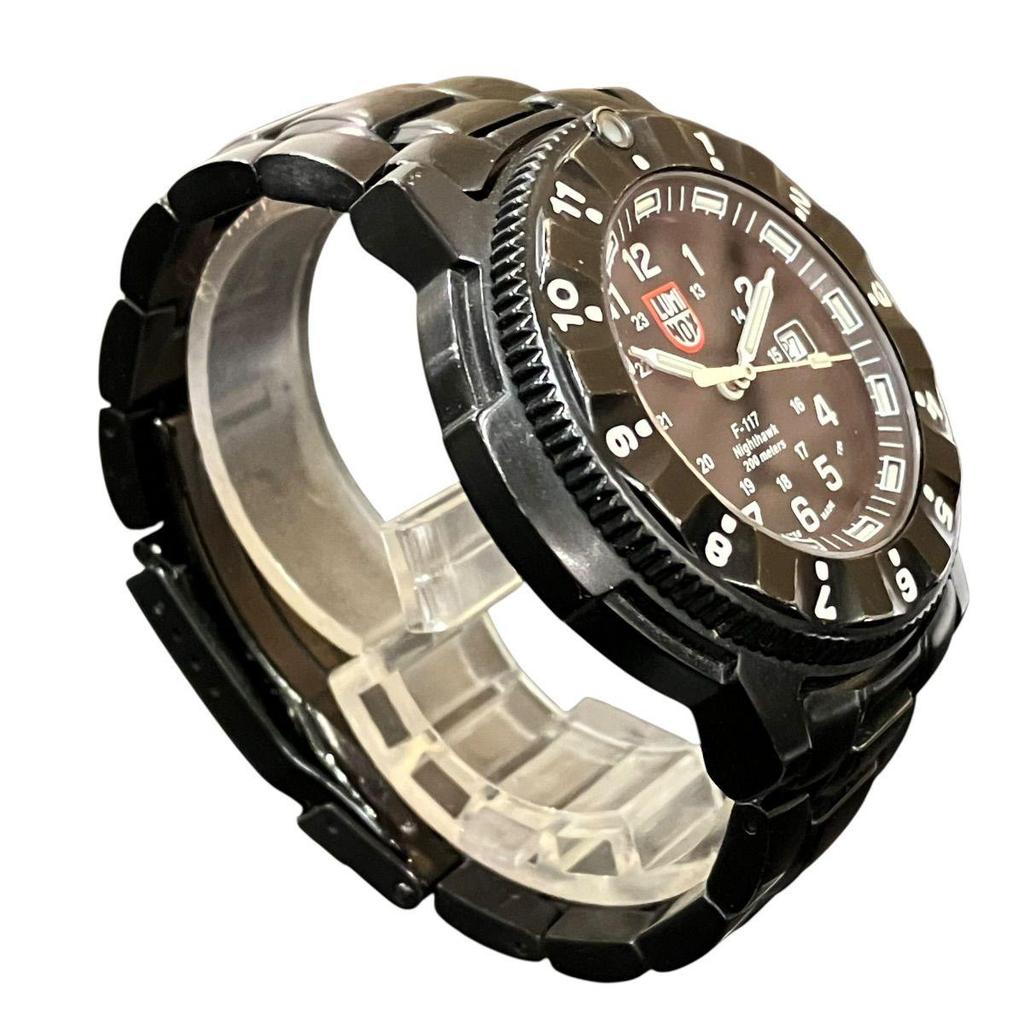 Used Luminox LUMINOX Nighthawk Watch Total Weight Approximately 143.6g SS SS Quartz Black Dial 3400 Men's