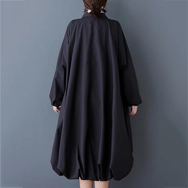 XITAO Women Loose Lantern Zipper Patchwork Dress GJ1218