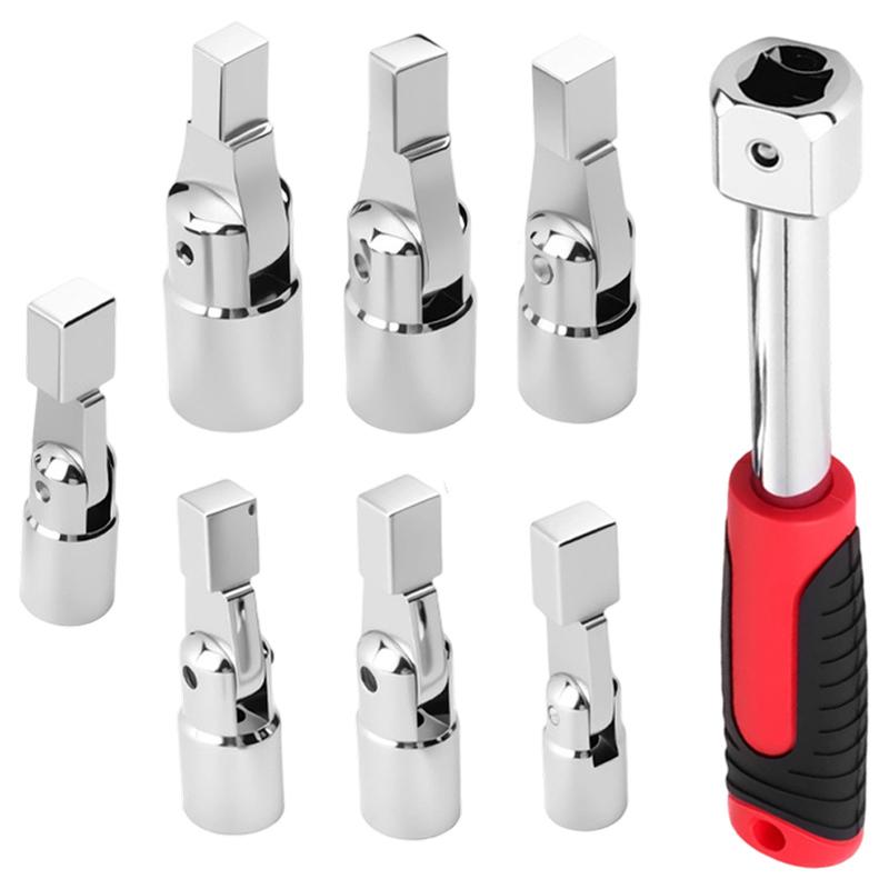 Detachable Handle Socket Wrench Set 180 Rotating Head ert-type Interchangeable 8-10-12-13-14-17-19mm Confined Space Repair
