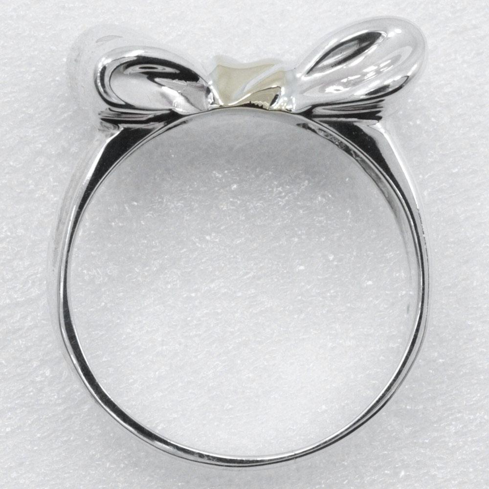 TIFFANY&Co. Ribbon Motif Ring K18 Yellow gold/Silver925 #4.9(US Size) Ribbon 3.4g Women Used