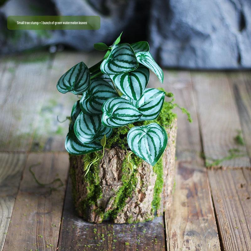 Forest Style Artificial Tree Stump with Moss Bark - Kindergarten and Country Style Decorative Ornament, Perfect for Landscaping or Inserting Flowers.