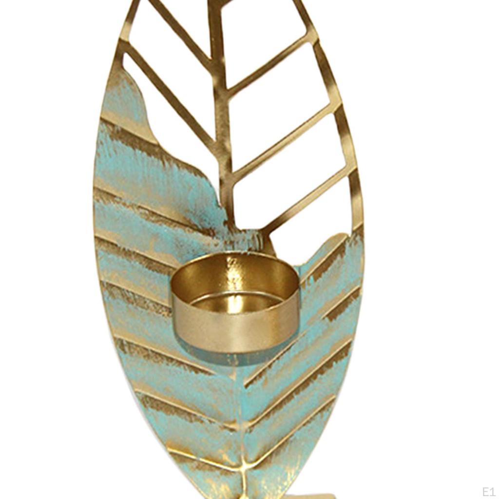 Blue Leaf Candle Holder - Elegant Table Decor for Weddings and Parties