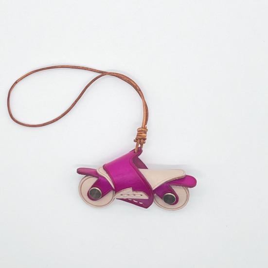 Motorcycle Bag Pendant Faux Leather Mini Motorcycle Backpack Charm Handmade Decorative Keychain Charm Gift