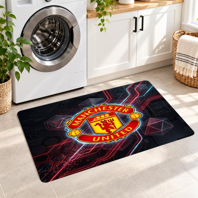 Flannel Kitchen Mat Manchester United Soft Area Rug Non Slip Floor Carpet Home Decoration