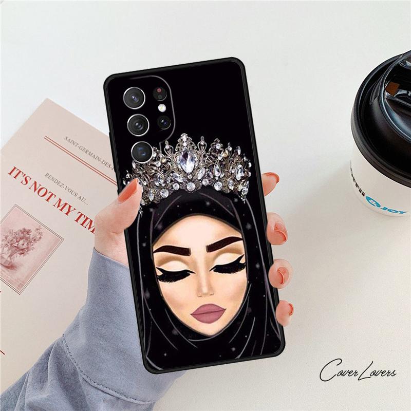 Muslim Islamic Arabic Hijab Girl Phone Case For Samsung Galaxy S24 S25 S23 S22 Ultra Note 10 20 Plus S20 S21 FE Cover