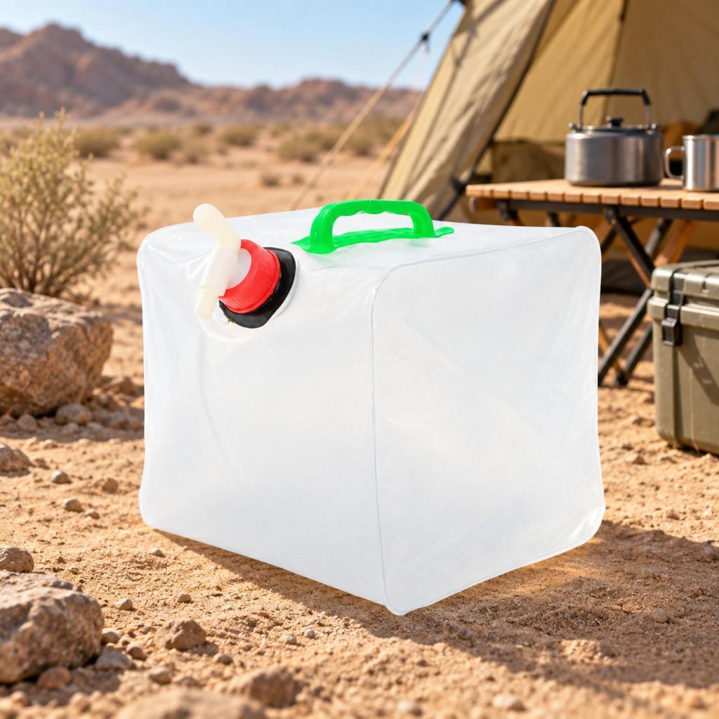 Foldable PVC Water Container SpaceSaving Jug with Handle Portable for Camping,
