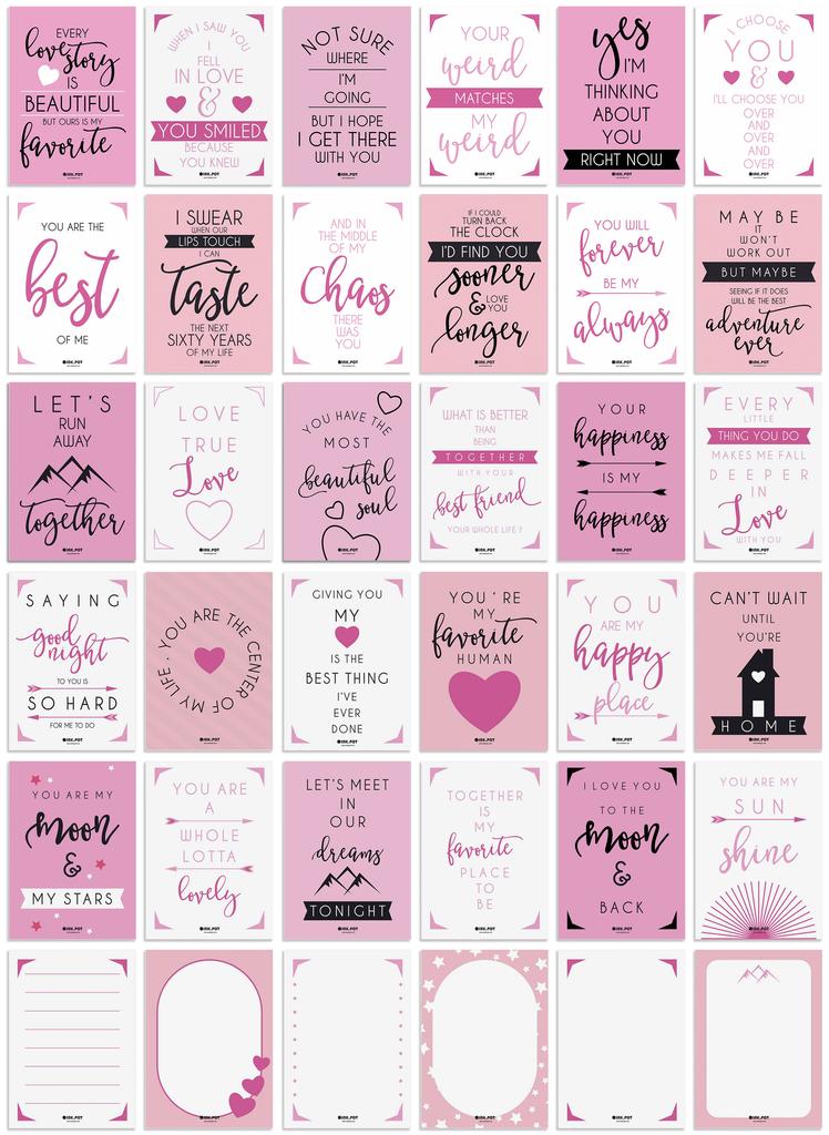 Inkdotpot Lunch Box Notes For Adults Teens, Motivation Inspiration Affirmation Cards, Pack of 36, Unique Assorted Designs (Mermaid