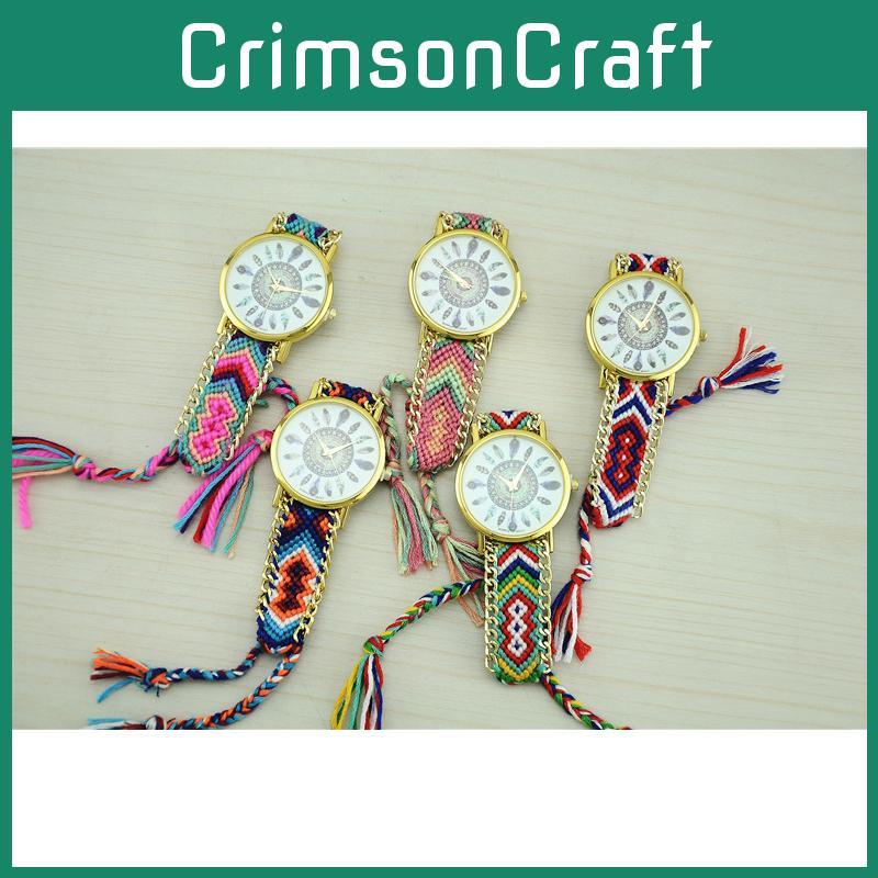 Orologio Intrecciato da Donna Dreamcatcher con Quadrante in Vetro per Regalo e Uso Casual