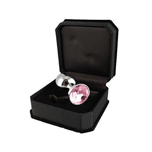 Plug anal - rimba - ra8015 - acier inoxydable - cristaux roses - diamètre 2,4 cm