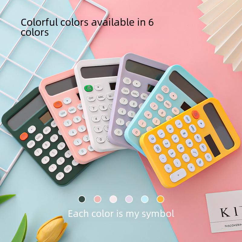 Compact 12-Digit Calculator, Portable and Vibrant, Ideal for Students and Office Use