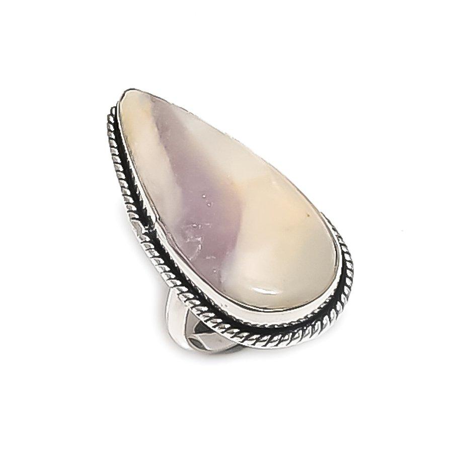 

Натуральный камень Каммерерит Ювелирное изделие из стерлингового серебра 925 пробы Кольцо Размер 6 A3H63