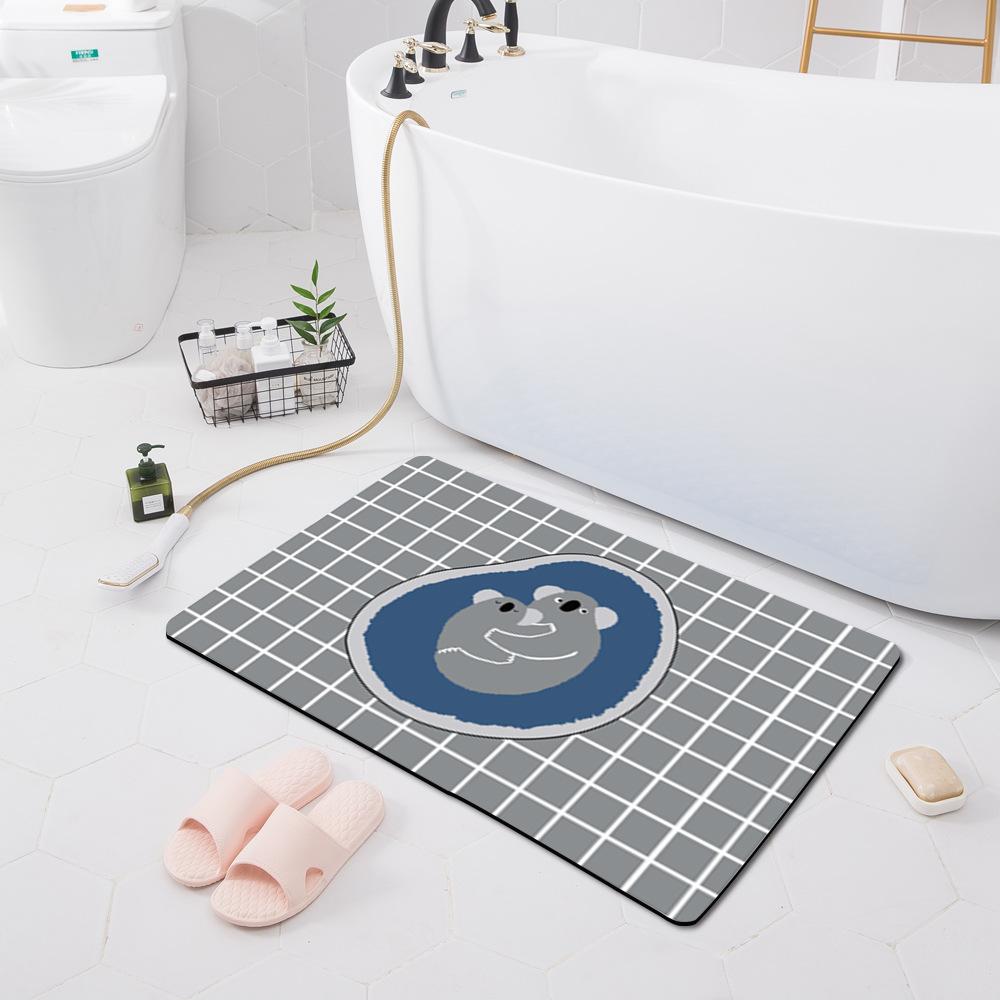 Bathroom Absorbent Non-Slip Mat, Technical Velvet, Bathroom Foot Mat, Door Kitchen Floor Mat