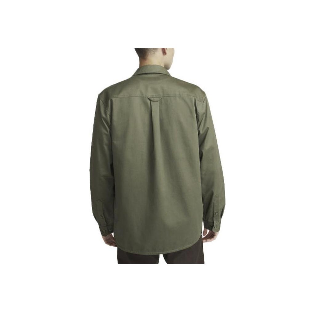 Nike SB Einfarbiges Logo Besticktes Langarmshirt Unisex Oberteile Olivgrün DQ6288-222