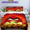 3pcs Duvet Cover Set (1*Duvet Cover + 2*Pillowcase, Without Core), Angry Birds Print Bedding Set, Bedroom Decor, All‑Season, Birthday Gift