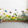 DIY Schmetterling Gänseblümchen Blumen Gras Unkraut Wandaufkleber Vinyl Wandtattoo Home Dekoration Abnehmbare Taille Baseboard Aufkleber