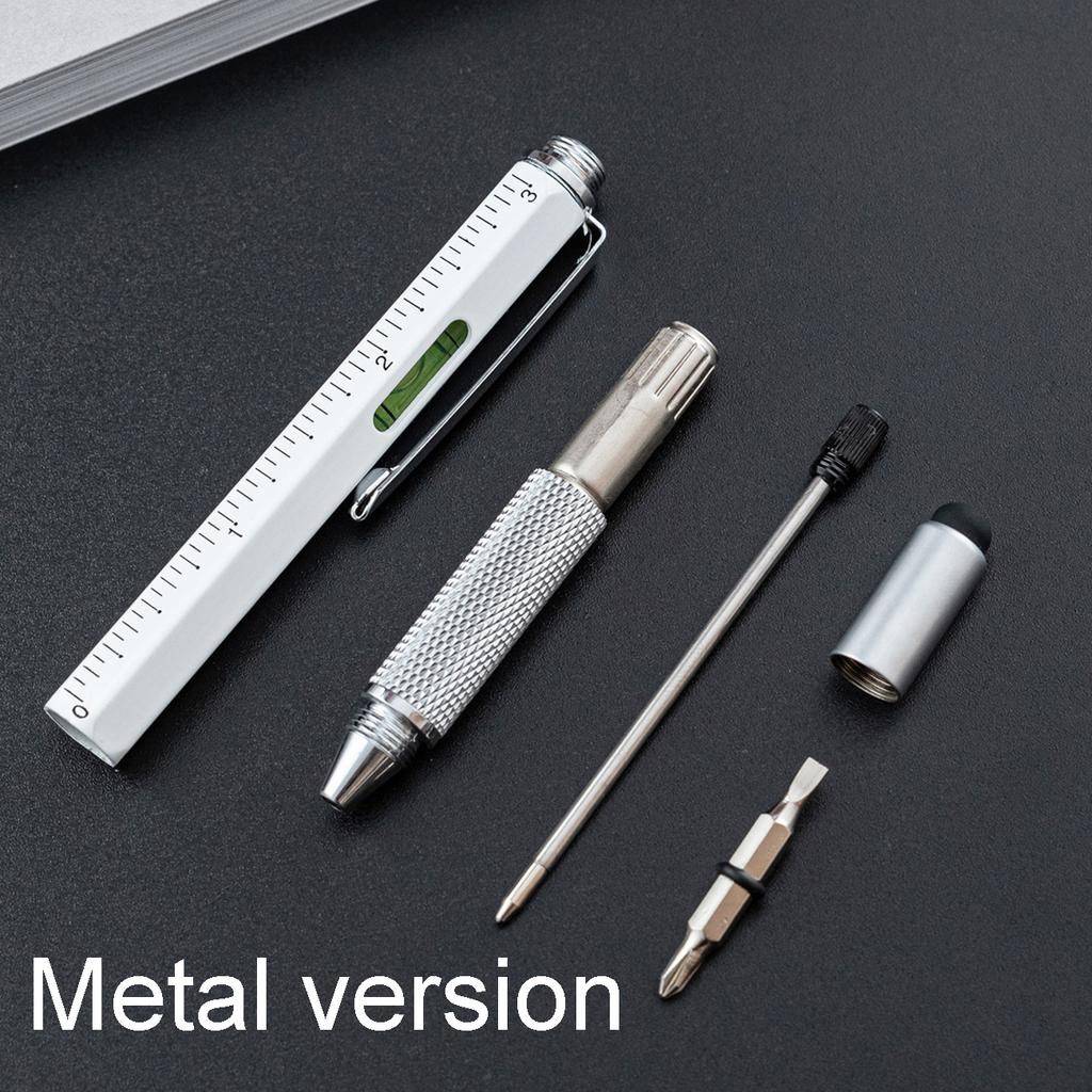 Caneta Capacitiva Multifuncional com Chave de Fenda, Nível de Bolha e Caneta Esferográfica - Gadget Touch para Telas de Celular