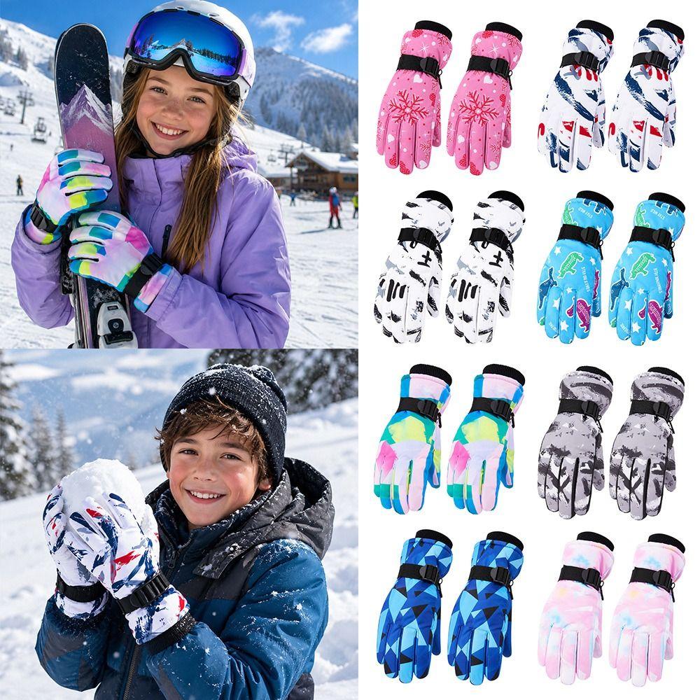 Warm Children Ski Gloves Waterproof Kids Winter Mittens Cute Snow Gloves  Snow Snowboard