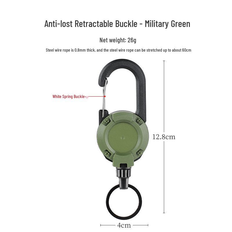 

ISE MOUNT Уличный тактический выдвижной держатель для ключей из стального троса с легко вытягивающейся пряжкой и шнурком против потери