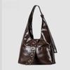 Women Top Handle Shoulder Bag Personality Rivet Satchel Tote Hobo Handbag Purse Bag