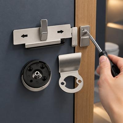 Stainless Steel Toilet Door Indicator Lock Slide Bolt Privacy Door Indicator Lock  Public Toilet