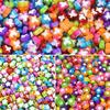 100pcs/Pack Butterfly Star Plum Flower Acrylic Childre Girls Jewery DIY Beads Necklace Bracelets