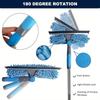 2-in-1 High Waist Window Cleaning with 10 Joint Extension Pole Stainless Steel Scraper and Squeegee Reusable Microfiber Cloth