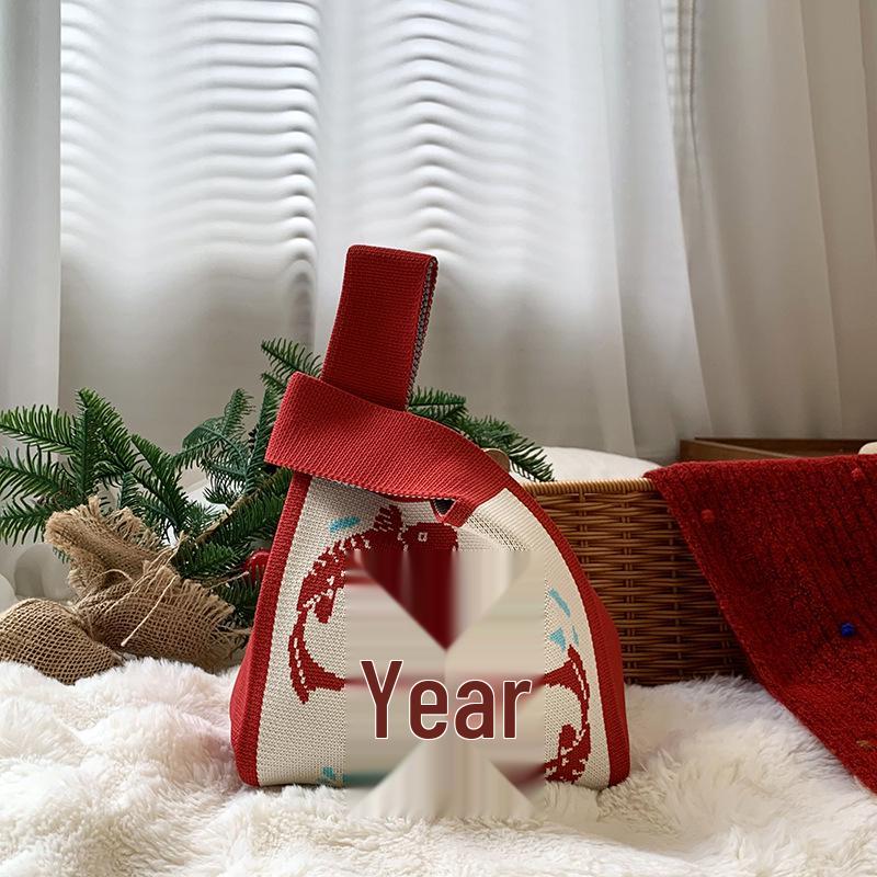 2025 Year of the Snake Knitted Festive Gift Bag: Creative and Practical for Weddings, Company Gifts, and Candy Souvenirs.