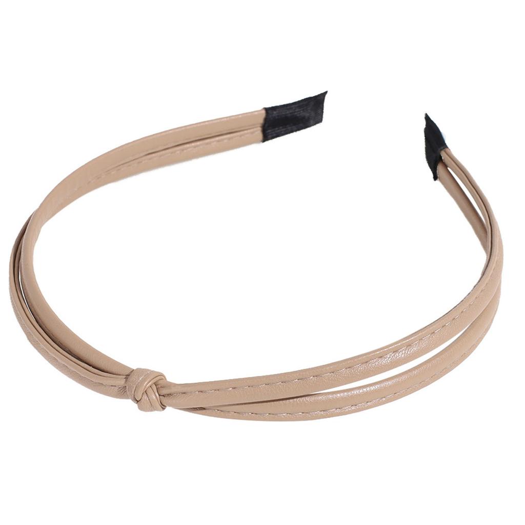 Elegant PU Leather Headband for Casual Wear Women Hairhoop Fashion Headpieces Accessories Knotted Headband Hair Decors