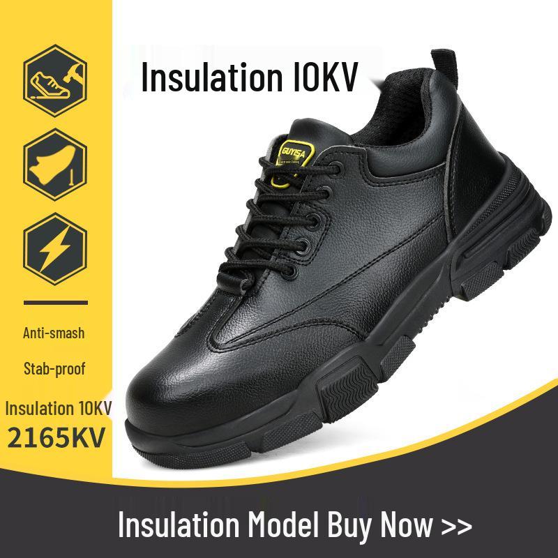 

Изолированные нескользящие рабочие ботинки 10 кВ - Ударопрочные, Устойчивые к проколам, Замшевая защитная обувь