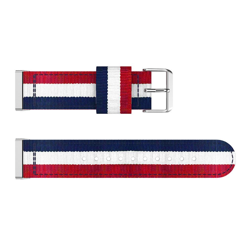 

Striped Nylon Band Watch Strap Replacement for Fitbit Versa 3 Blue/White/Blue