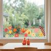Watercolor Flower Pattern Window Sticker, Transparent Electrostatic Adhesion Glass Decal, Waterproof Scratch-Resistant Decorative Film