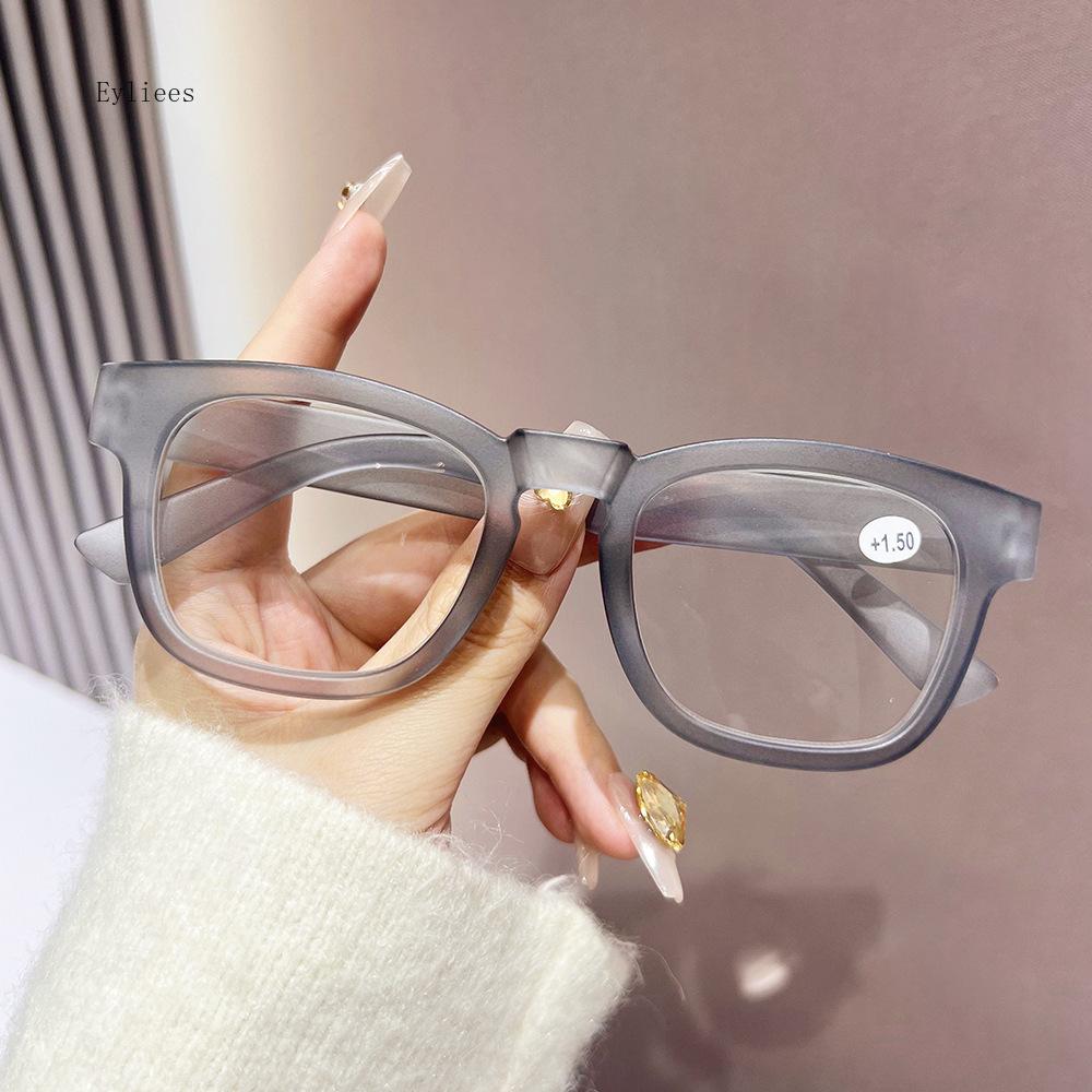 Women Men Hyperopia Eyeglasses Oversized Square Reading Glasses Prescription Diopter Eyewear +1.5 +2 +2.5 +3 +3.5 +4 gafas