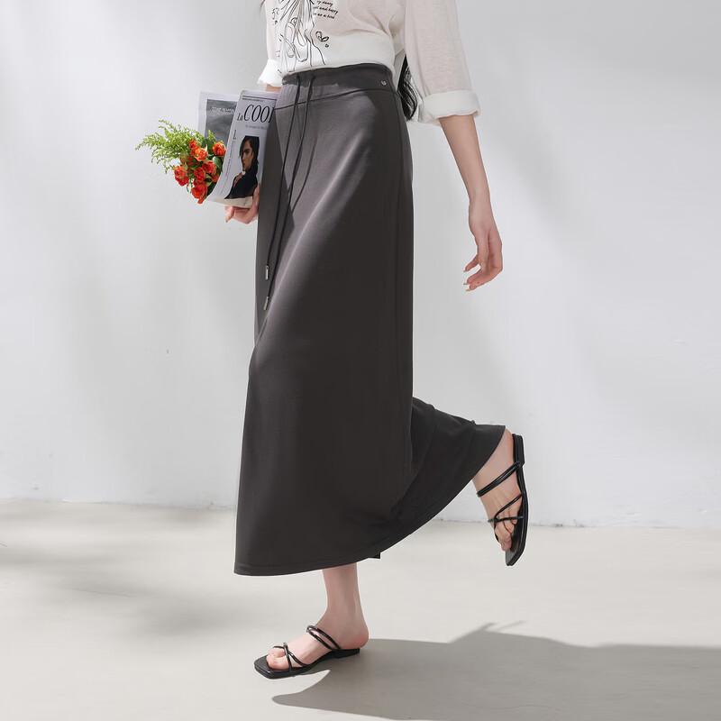 Casual H-Line Elastic Waist Maxi Skirt