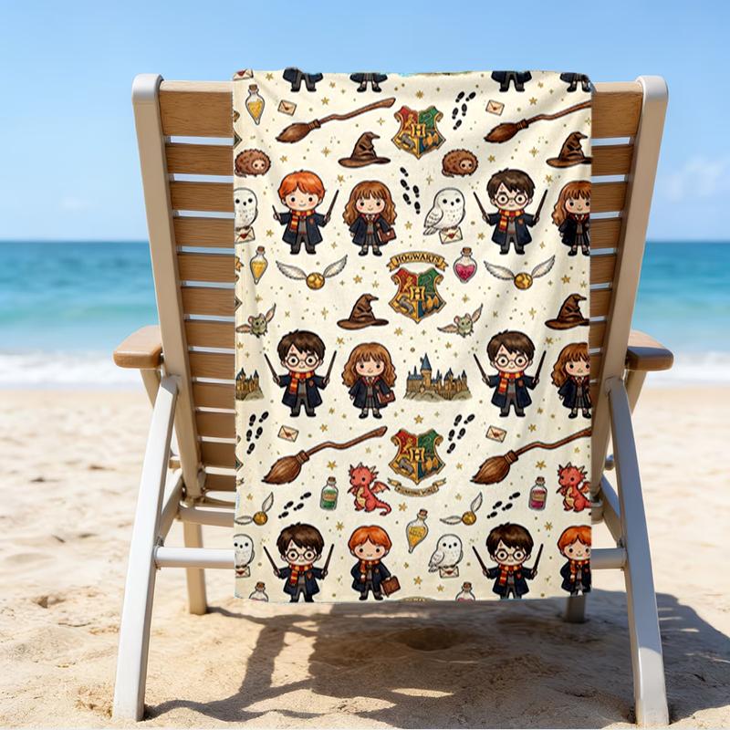 Ultra-Soft Beach Towel with Harry Potter Theme,Ideal for Pool - Camping, Diving - Perfect Travel Essential, Vibrant Beach Towel.