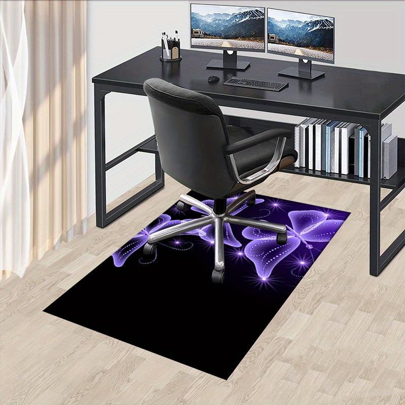 

1pc. Purple Butterfly Home Decorative Rug Office Chair Mat Outdoor Carpet Gift for Women Girls Kids Room Bedroom Living Room 60cm by 90cm