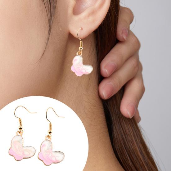 

1 пара женских сережек-крючков, милые изысканные картины маслом в форме бабочек зелёный