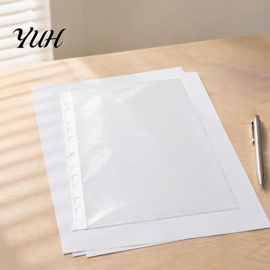 Smooth Page Turning Binder 4-Hole Document Folder/A4 File Bag, Durable PP Portable Storage Notebook Production Folder Folder, Macaron Colors