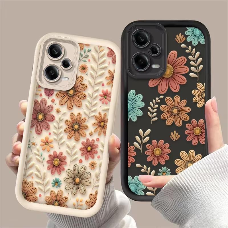 Belle Coque de Téléphone Pétale de Fleur Feuille Pour Redmi Note 13 12 Pro Plus 5G 13 12 Pro 4G 5G 11 10 Pro 12S 5G 11S 10S Redmi 13C 12 5G