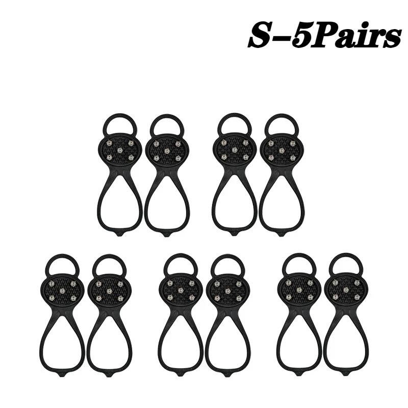Outdoor Ice Cleats Crampons Anti Slip Shoe Covers Spikes Chains for Walking on Snow and Icy Roads Winter Climbing Hiking Gear