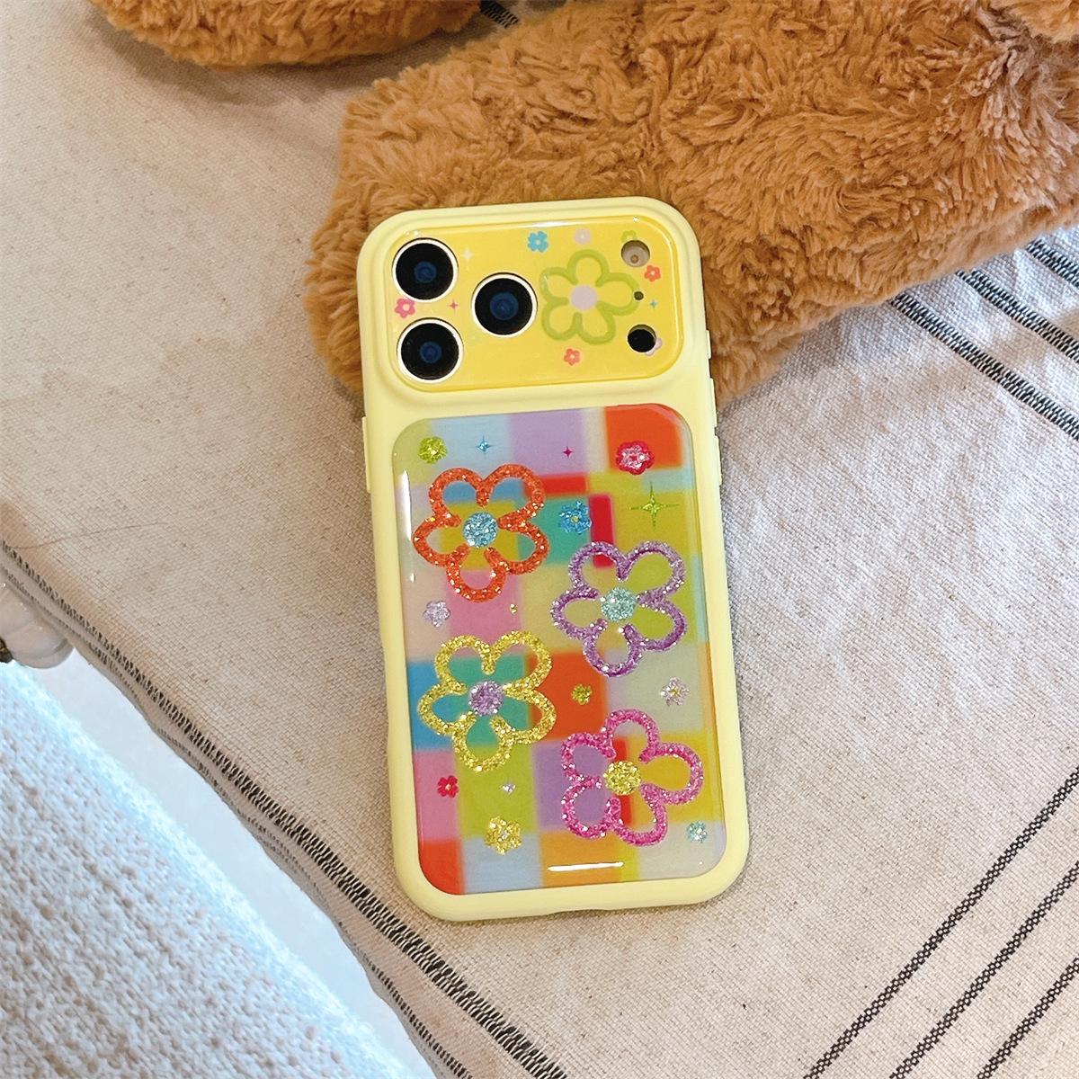 Glitter Flower Anti-Drop Phone Case for iPhone 15/17/16 PROMAX iPhone 16